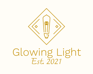 Diamond Light Bulb logo design