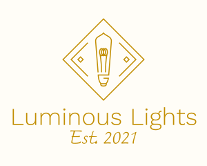 Diamond Light Bulb logo design