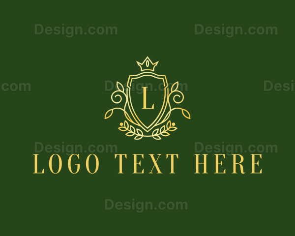 Crown Shield Wreath Ornament Logo