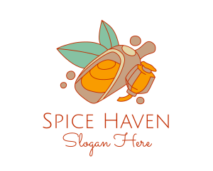 Turmeric Powder Scooper  logo design