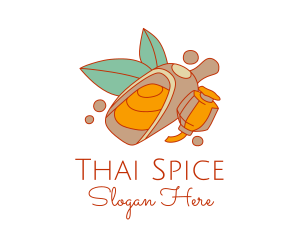 Turmeric Powder Scooper  logo design