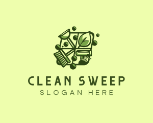  Leaf Cleaning Service logo design