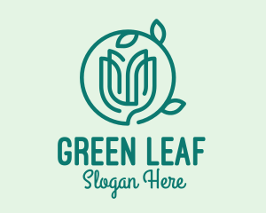 Green Wellness Plant logo design