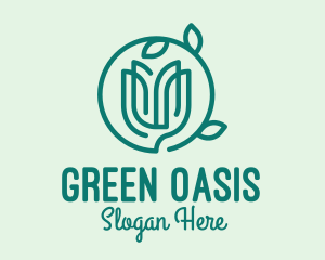 Green Wellness Plant logo design