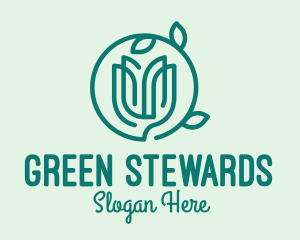 Green Wellness Plant logo design