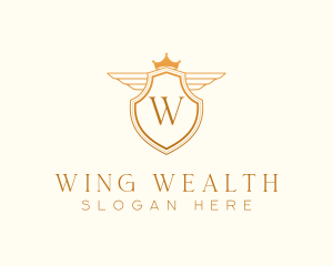 Royal Wing Shield Crown logo design