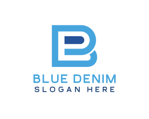 Blue Outline B logo design