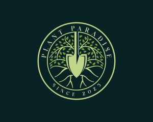 Shovel Plant Gardening logo design