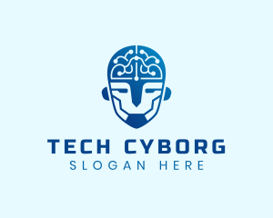 AI Cyborg Digital Tech logo design