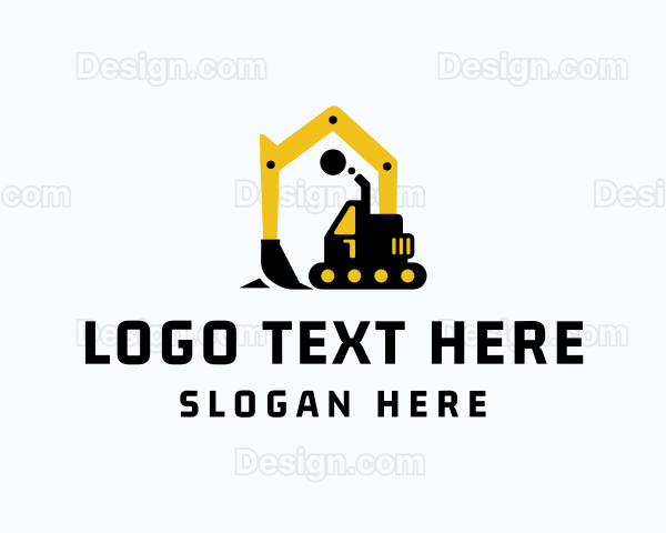 Excavator Machine House Logo