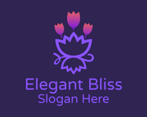 Lotus Tulip Flower  Logo
