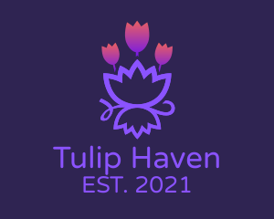 Lotus Tulip Flower  logo design