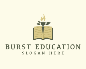 Education Book Torch logo design