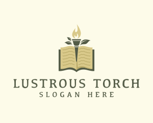 Education Book Torch logo design