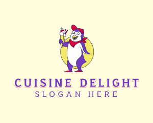 Penguin Sundae Dessert logo design