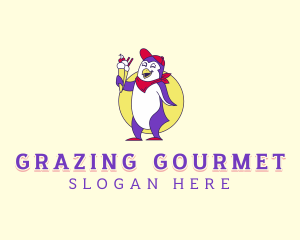 Penguin Sundae Dessert logo design