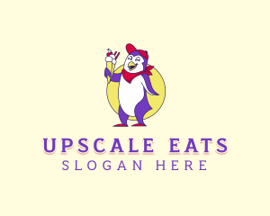 Penguin Sundae Dessert logo design