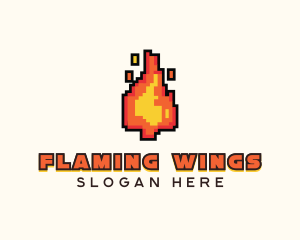 Pixel Fire Streamer logo design