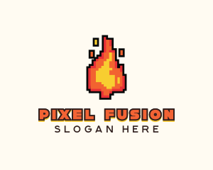 Pixel Fire Streamer logo design