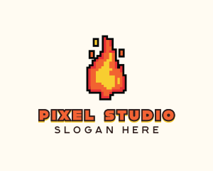 Pixel Fire Streamer logo design