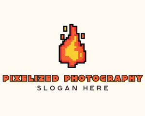 Pixel Fire Streamer logo design