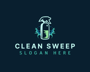 Cleaning Spray Sanitation logo design