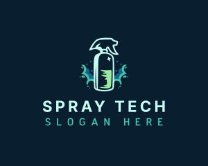 Cleaning Spray Sanitation logo design