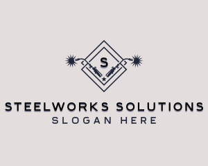 Welding Blowtorch Ironworks logo design