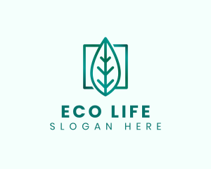 Geometric Eco Leaf  logo design