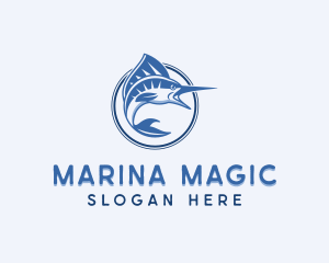 Marlin Fish Fishery logo design