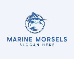 Marlin Fish Fishery logo design