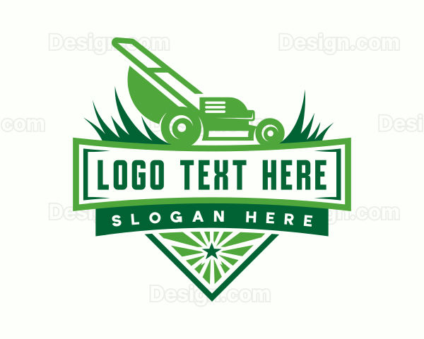 Landscaping Grass Mower Logo