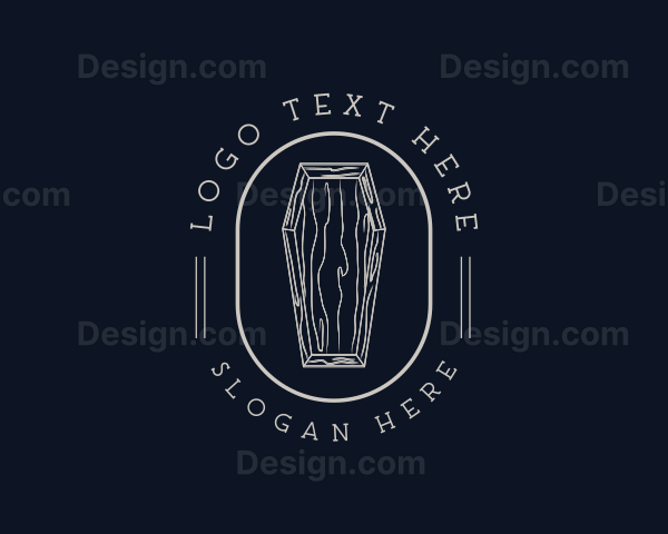 Wood Coffin Casket Logo