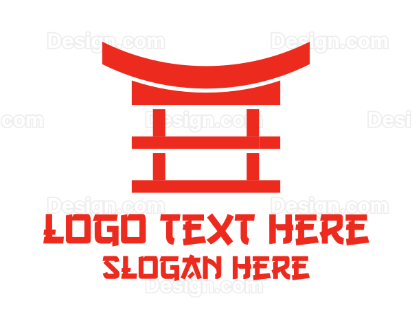Japanese Shinto Shrine Logo