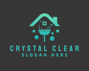 House Squeegee Bubbles logo design