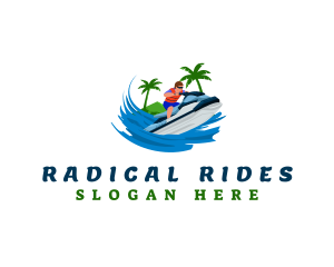 Jet Ski Beach Adventure logo design