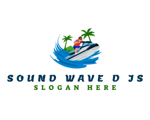 Jet Ski Beach Adventure logo design