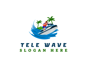 Jet Ski Beach Adventure logo design