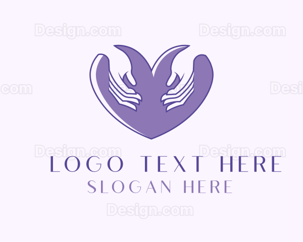 Purple Caring Heart Logo