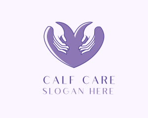 Purple Caring Heart logo design