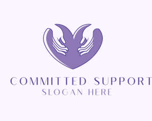 Purple Caring Heart logo design