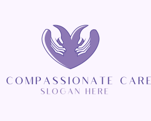 Purple Caring Heart logo design