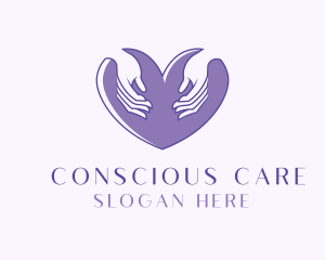 Purple Caring Heart logo design