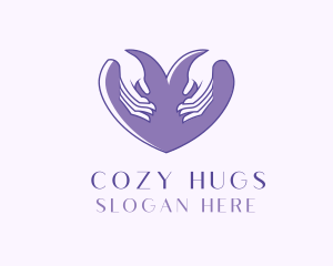 Purple Caring Heart logo design