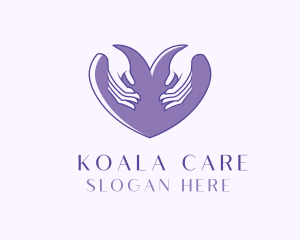 Purple Caring Heart logo design