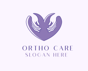 Purple Caring Heart logo design