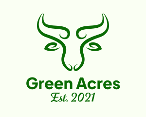 Green Nature Bull logo design