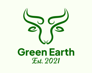 Green Nature Bull logo design