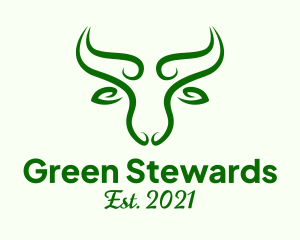 Green Nature Bull logo design