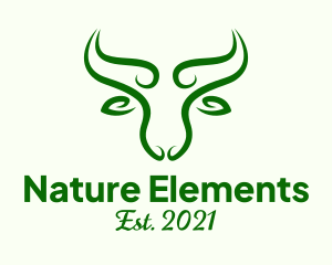 Green Nature Bull logo design